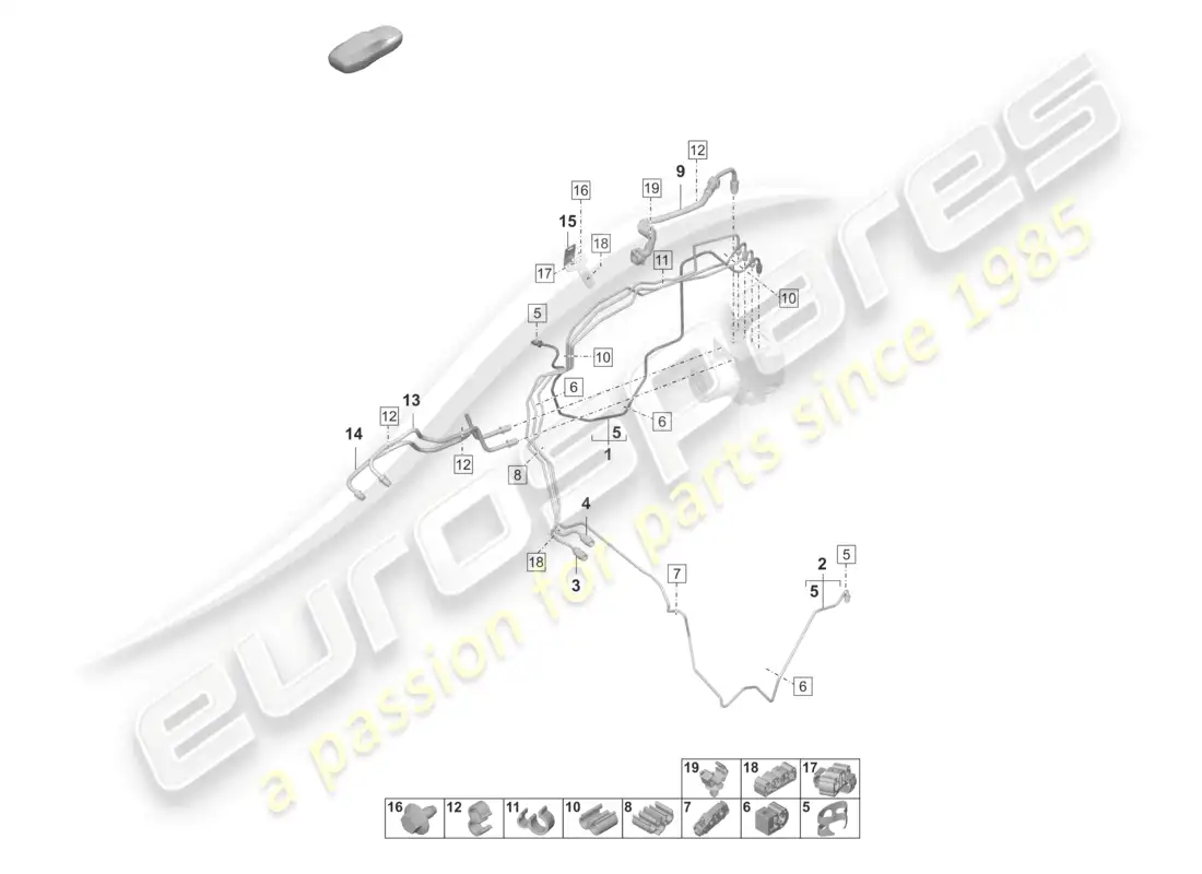 porsche 2026 (taycan 9j1-2) brake line front front end parts diagram