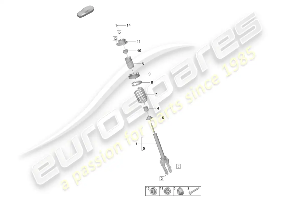 porsche 2023 (taycan 9j1-1) steel spring suspension shock absorbers coil spring parts diagram