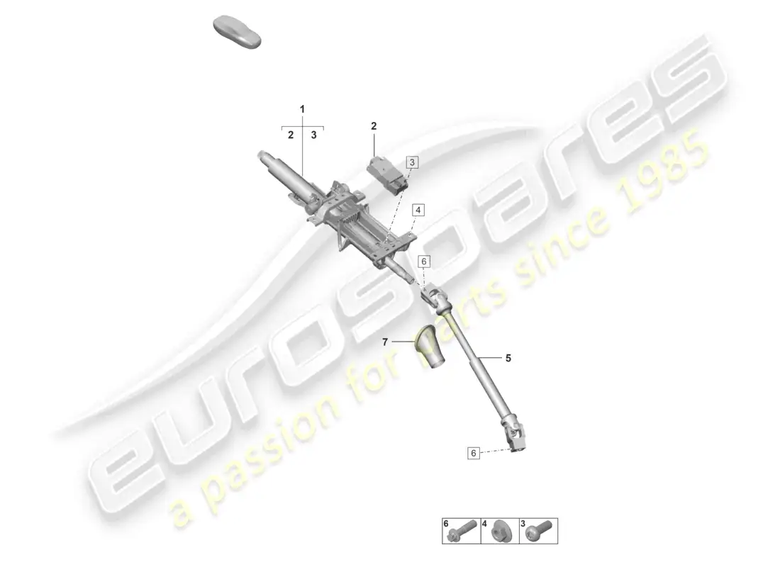 porsche 2025 (992-2 gt3/rs/st) steering column parts diagram
