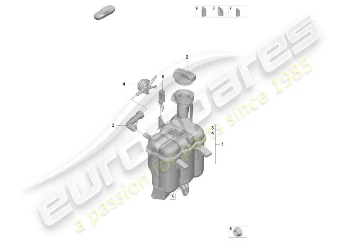 porsche 2024 (992-2 gt3/rs/st) coolant expansion tank part diagram