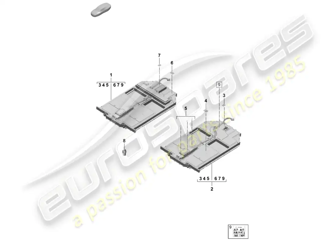 porsche 2026 (taycan 9j1-2) spare battery electric drive notice part diagram