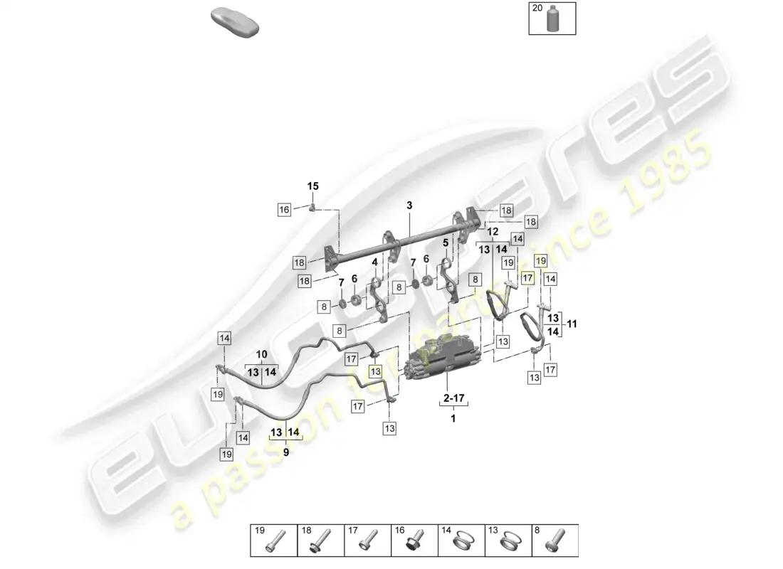 porsche 2026 (taycan 9j1-2) active electr. damping control parts diagram