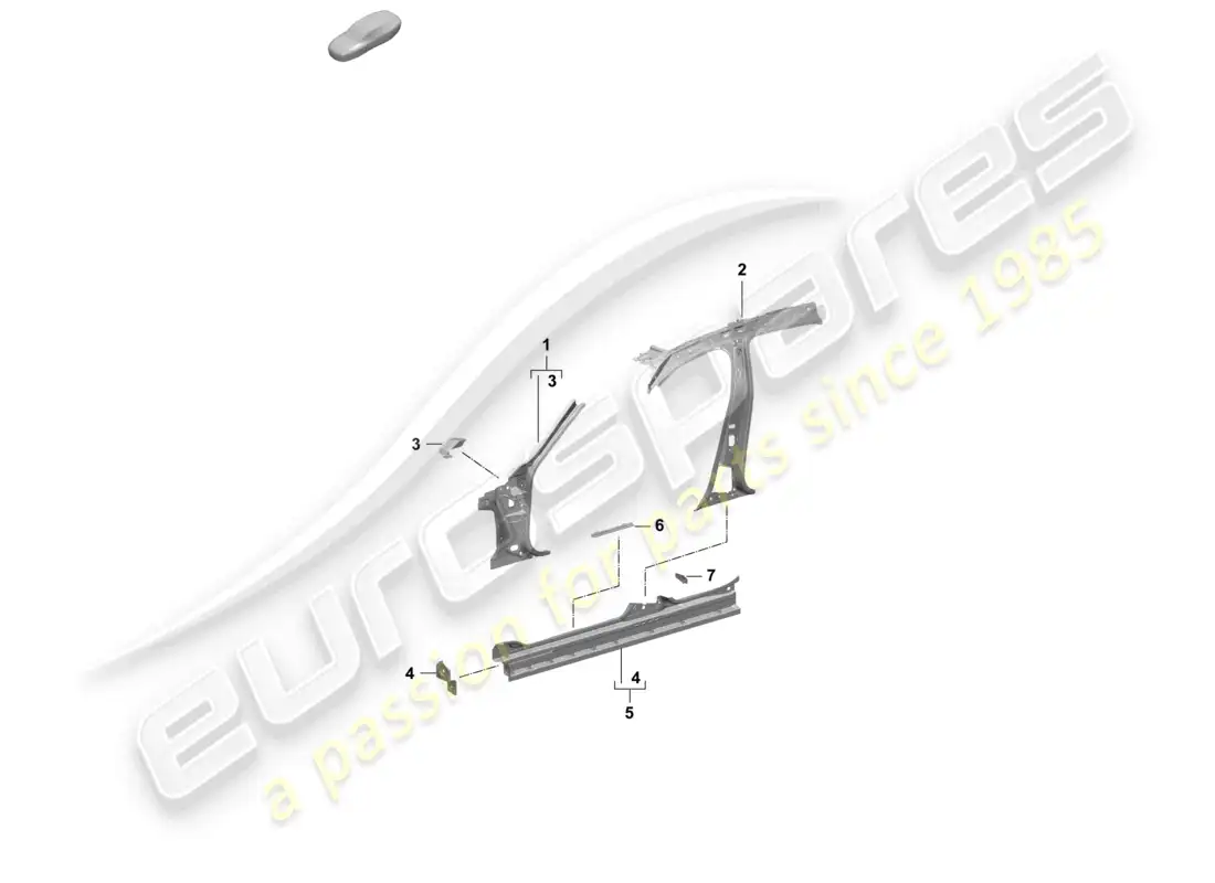 porsche 2025 (taycan 9j1-2) side panel, inner front, inner part diagram