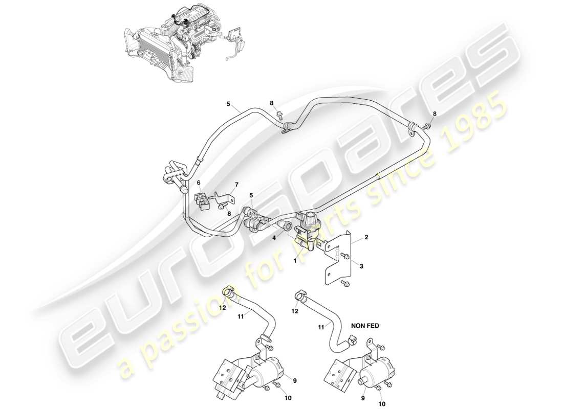 aston martin v8 vantage (2005) evaporative emissions part diagram