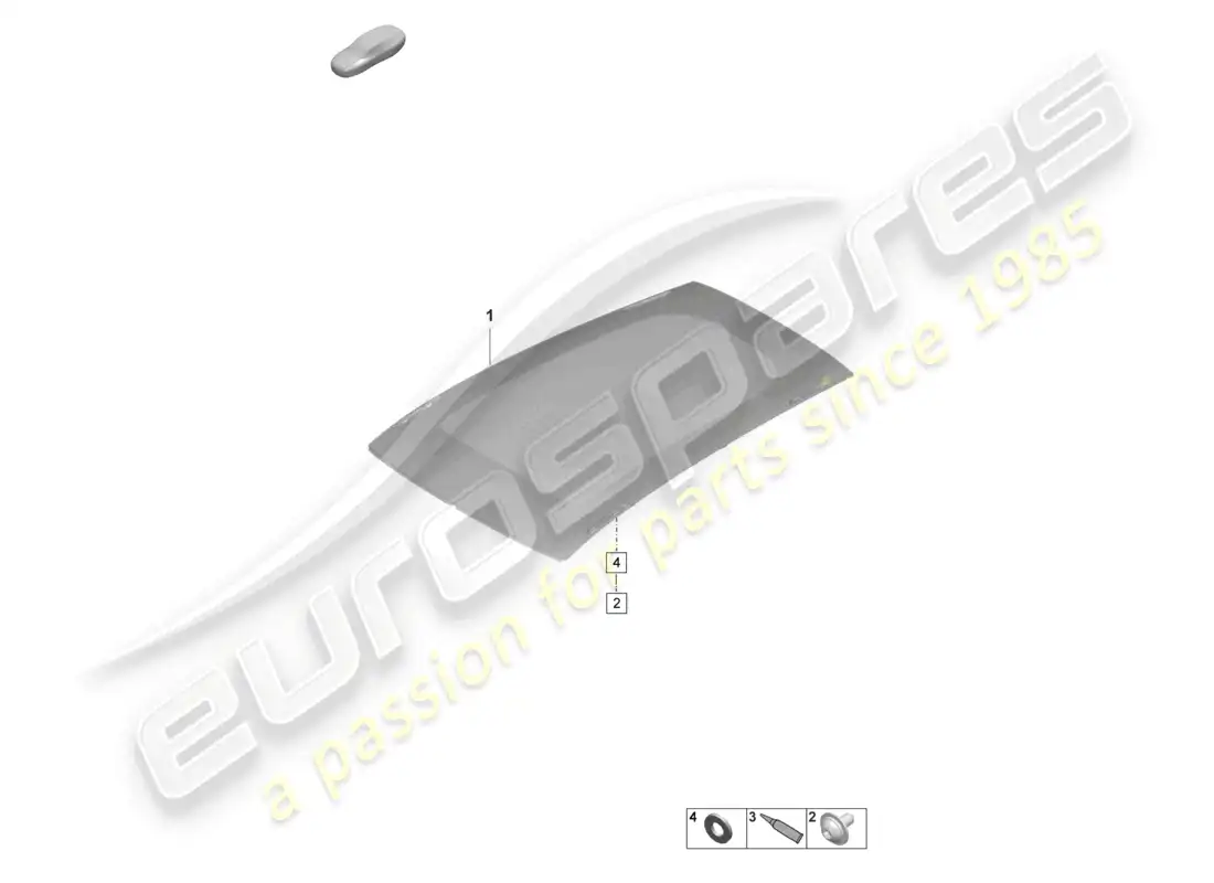 porsche 2025 (taycan 9j1-2) glass roof parts diagram