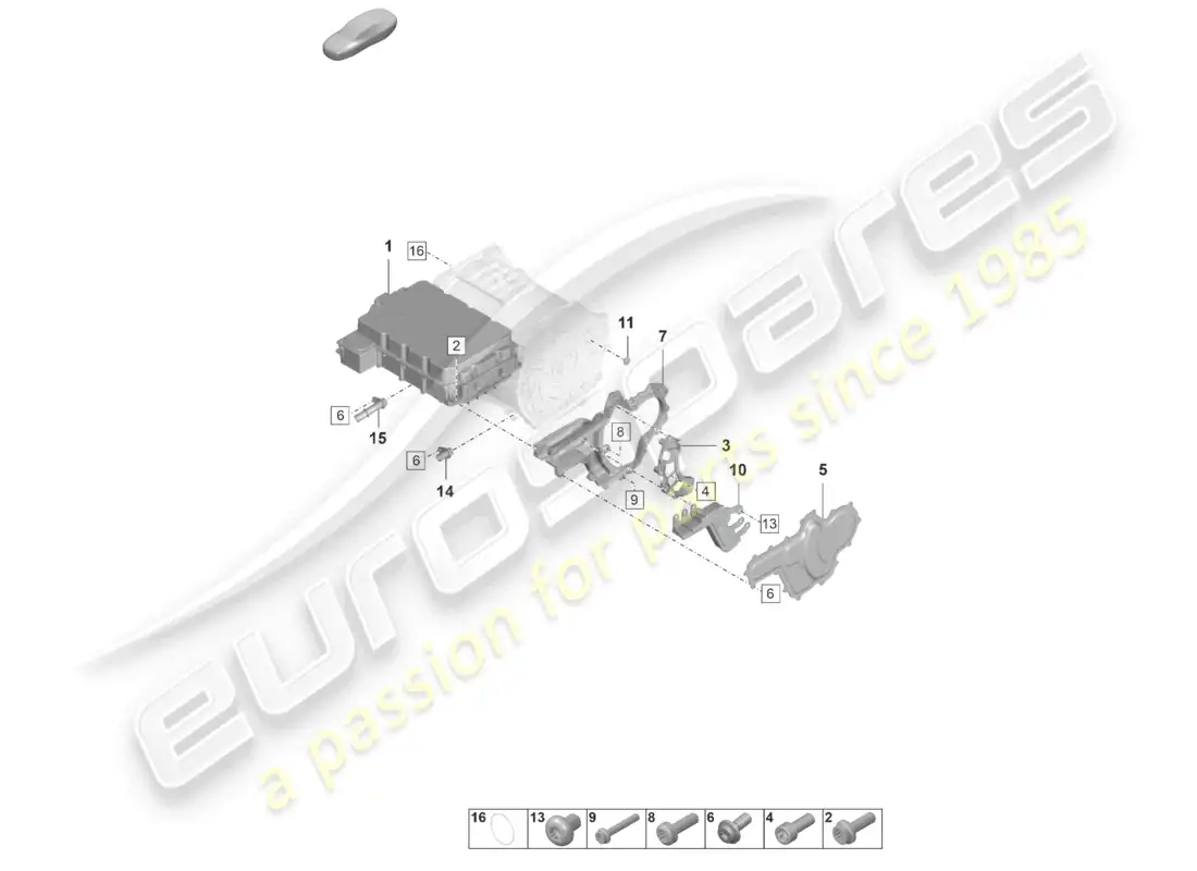 porsche 2022 (taycan 9j1-1) traction motor for elec. drive individual parts rear axle parts diagram