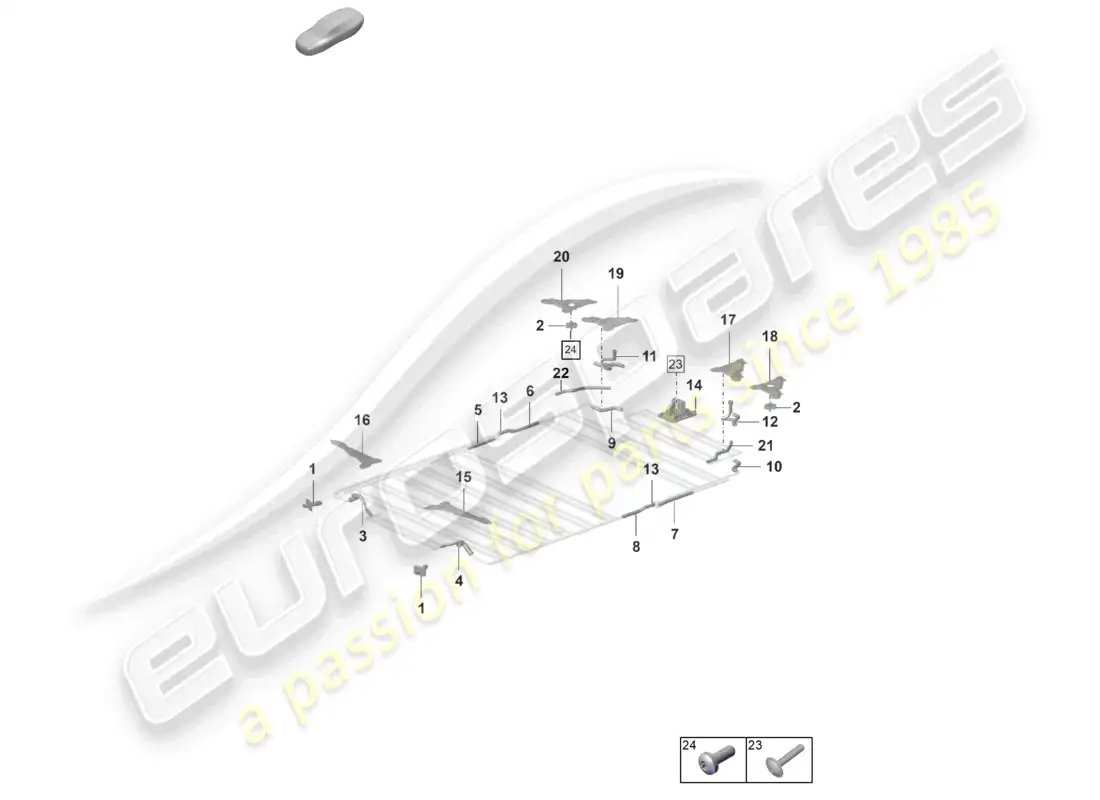 porsche 2022 (taycan 9j1-1) spare battery coolant cooling system parts diagram