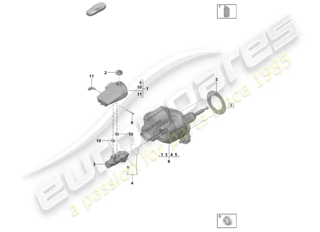 porsche 2026 (taycan 9j1-2) brake servo (electromechanical) parts diagram
