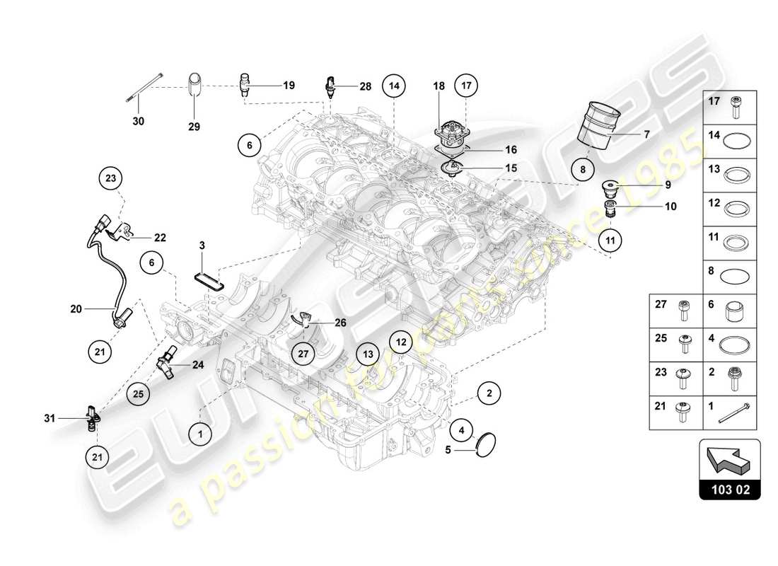 lamborghini lp740-4 s roadster (2019) oil sump part diagram