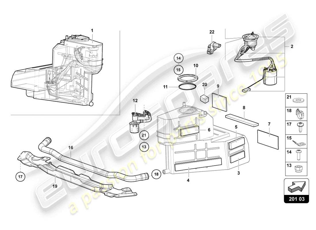 lamborghini lp740-4 s roadster (2019) fuel tank right parts diagram