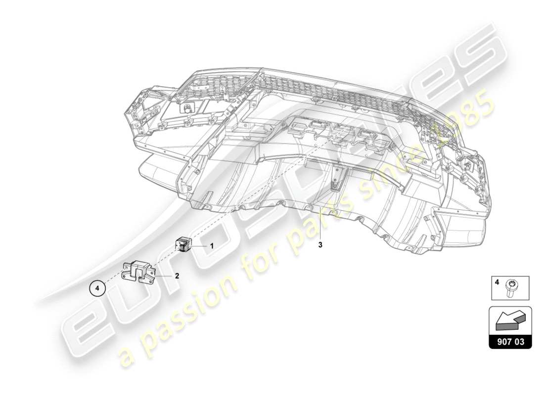 lamborghini performante spyder (2018) reversing camera part diagram