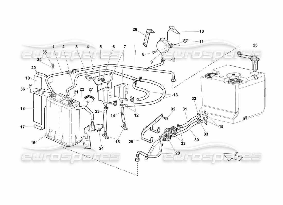 lamborghini murcielago lp670 fuel system part diagram