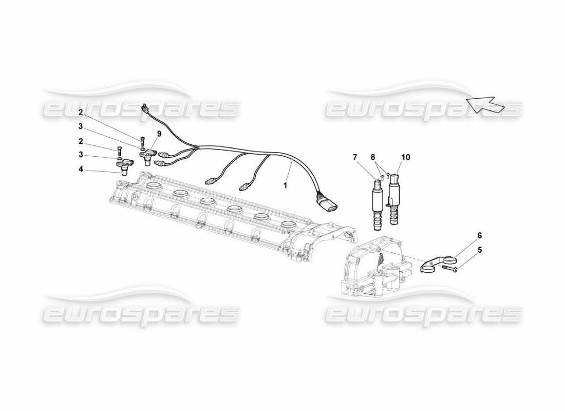 lamborghini murcielago lp670 phase sensors lh cyl head part diagram