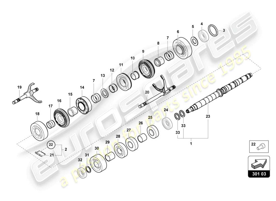 lamborghini lp740-4 s coupe (2017) reduction gearbox shaft part diagram