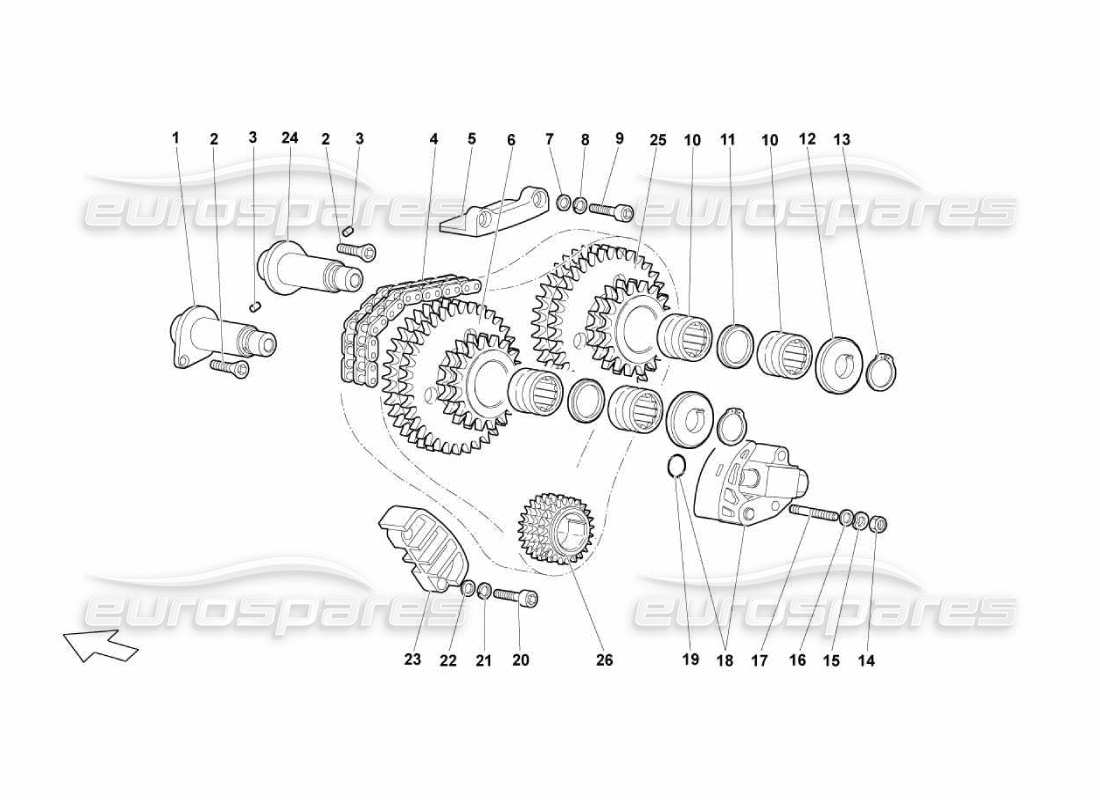 lamborghini murcielago lp670 head timing system part diagram