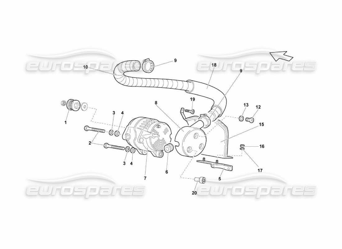 lamborghini murcielago lp670 alternator part diagram