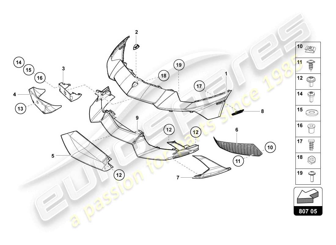 lamborghini lp720-4 coupe 50 (2014) bumper parts diagram