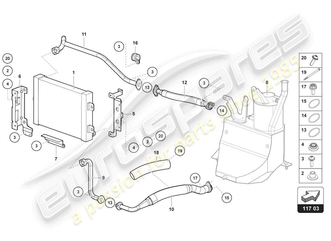 lamborghini 2014 (lp700-4 roadster) oil cooler part diagram