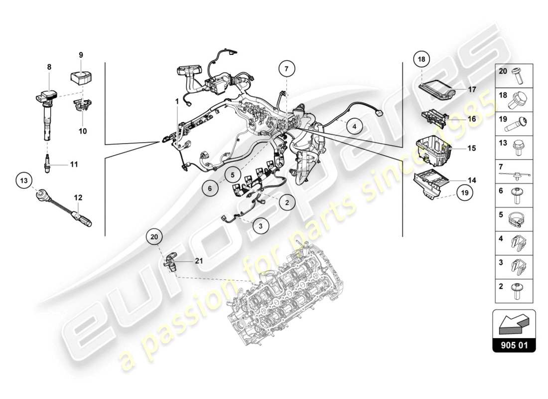 lamborghini lp610-4 coupe (2019) ignition system parts diagram