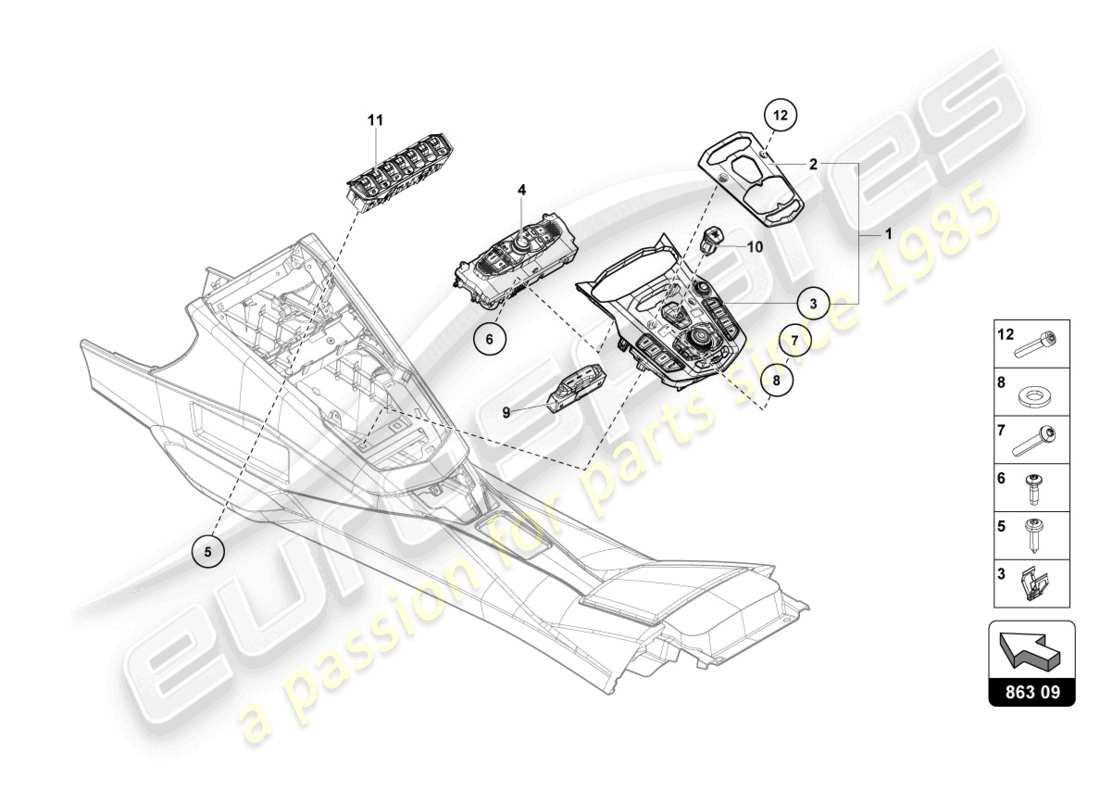 lamborghini 2016 (lp700-4 coupe) switch unit parts diagram