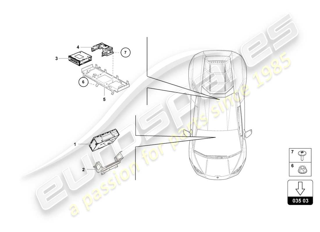 lamborghini lp580-2 spyder (2017) radio navigation unit part diagram