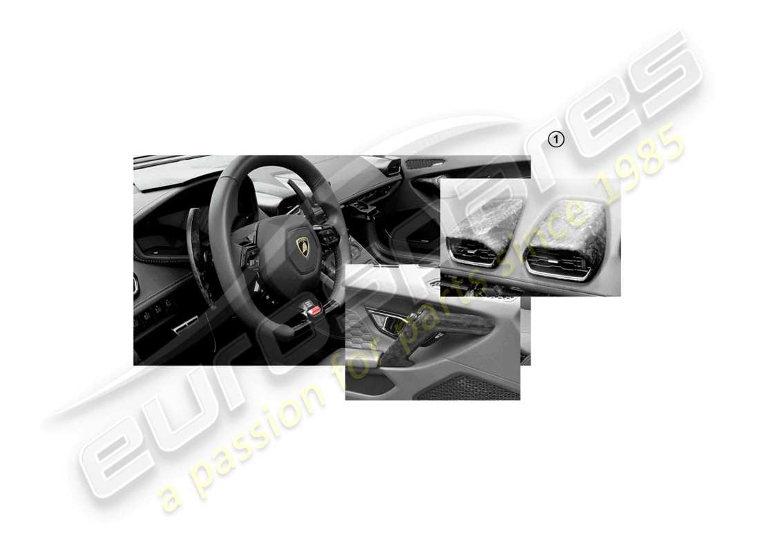 lamborghini huracan lp580-2 spyder (accessories) decor set for centre console and door interiors parts diagram