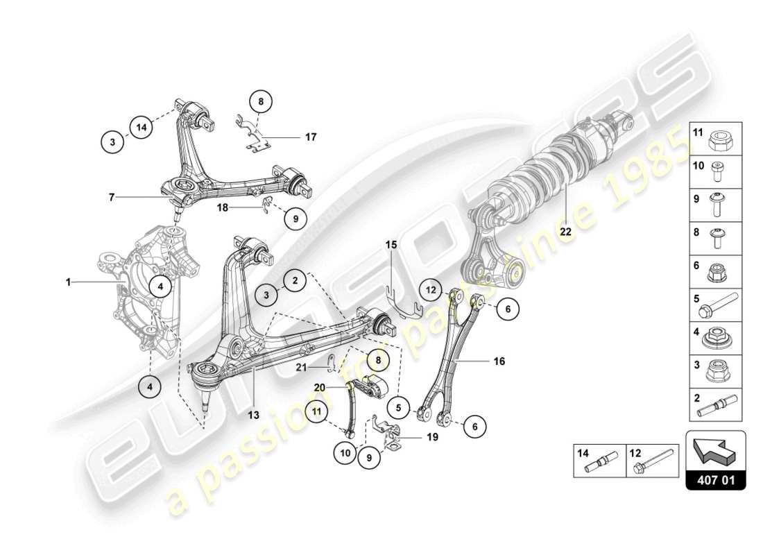 lamborghini 2018 (lp740-4 s roadster) suspension front part diagram