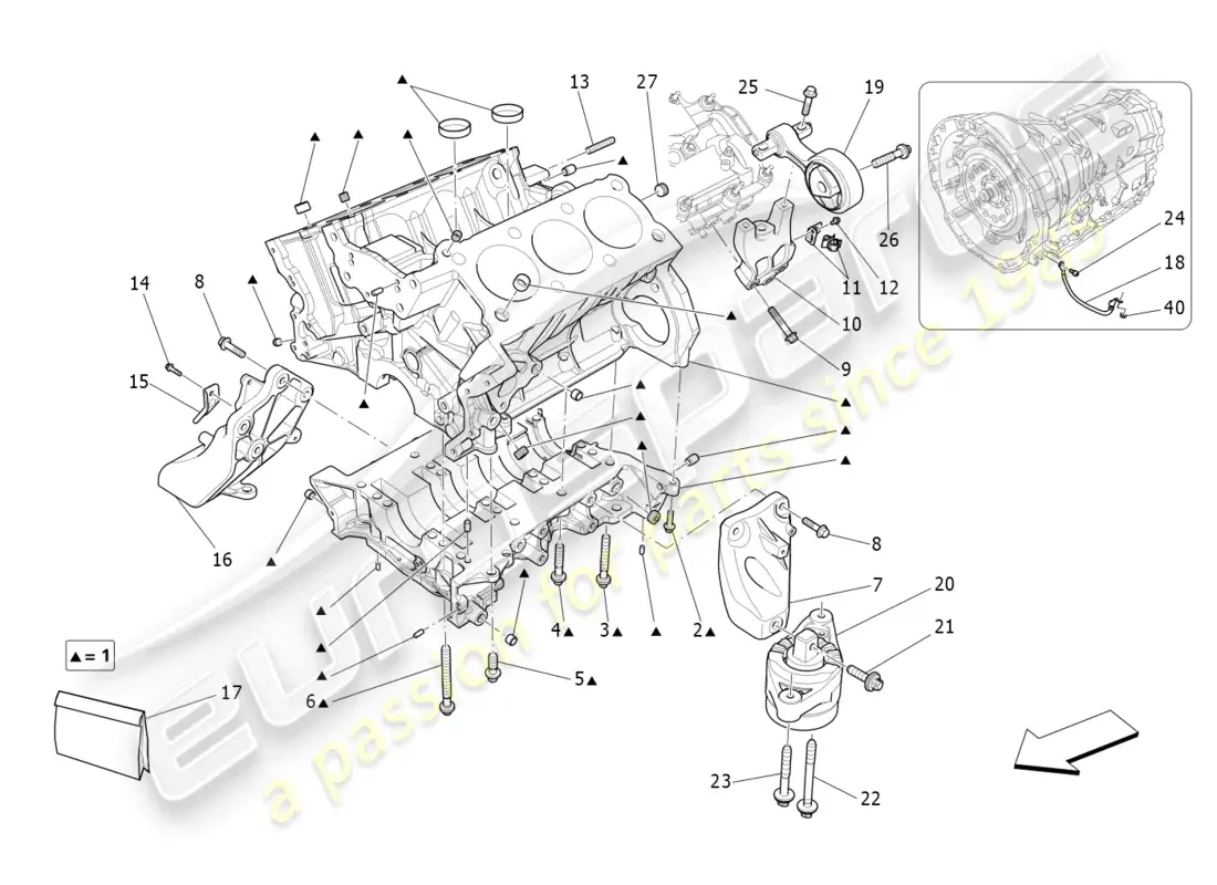 maserati ghibli (2014) crankcase parts diagram