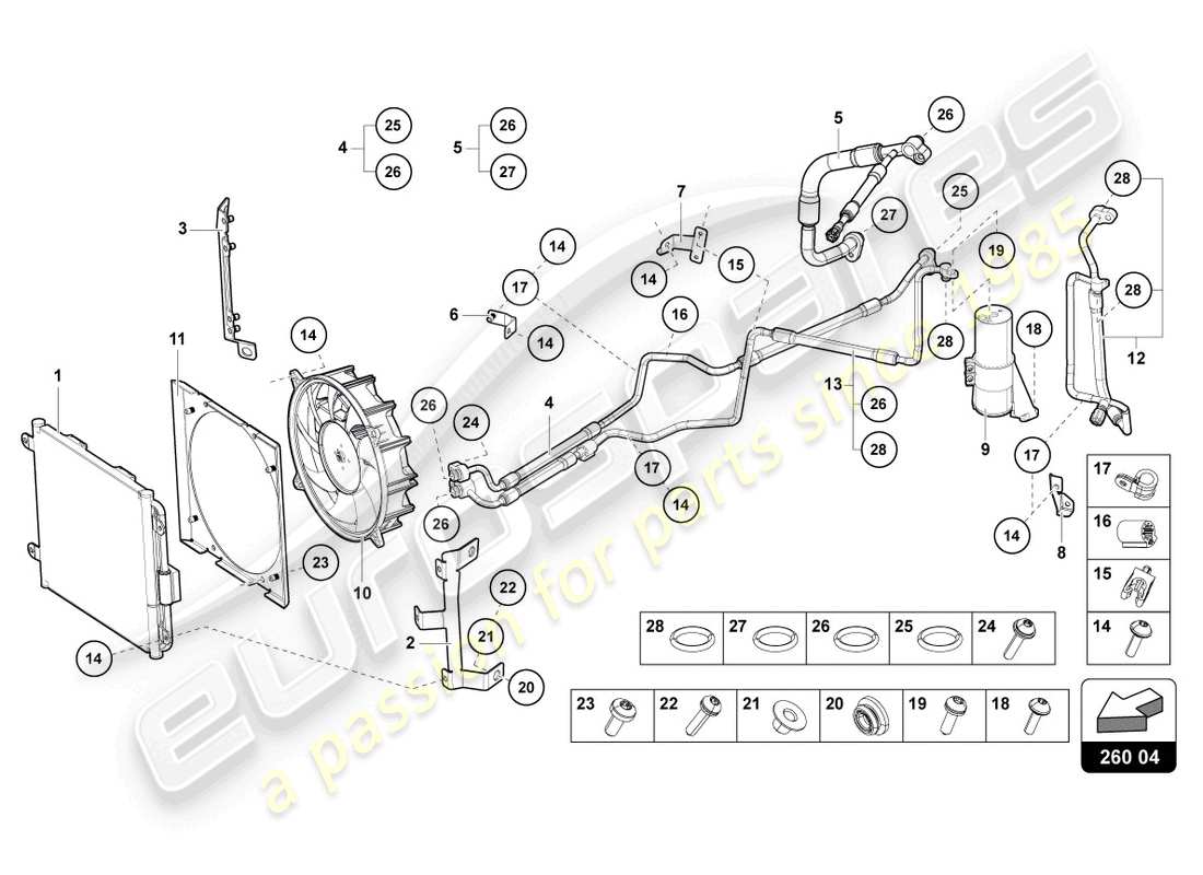 lamborghini lp770-4 svj coupe (2021) a/c condenser part diagram