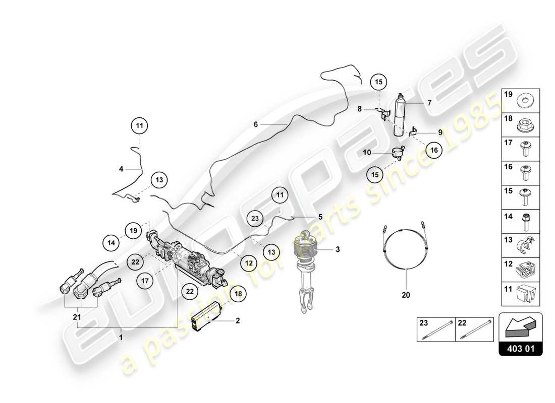 lamborghini lp580-2 spyder (2018) lifting device part diagram