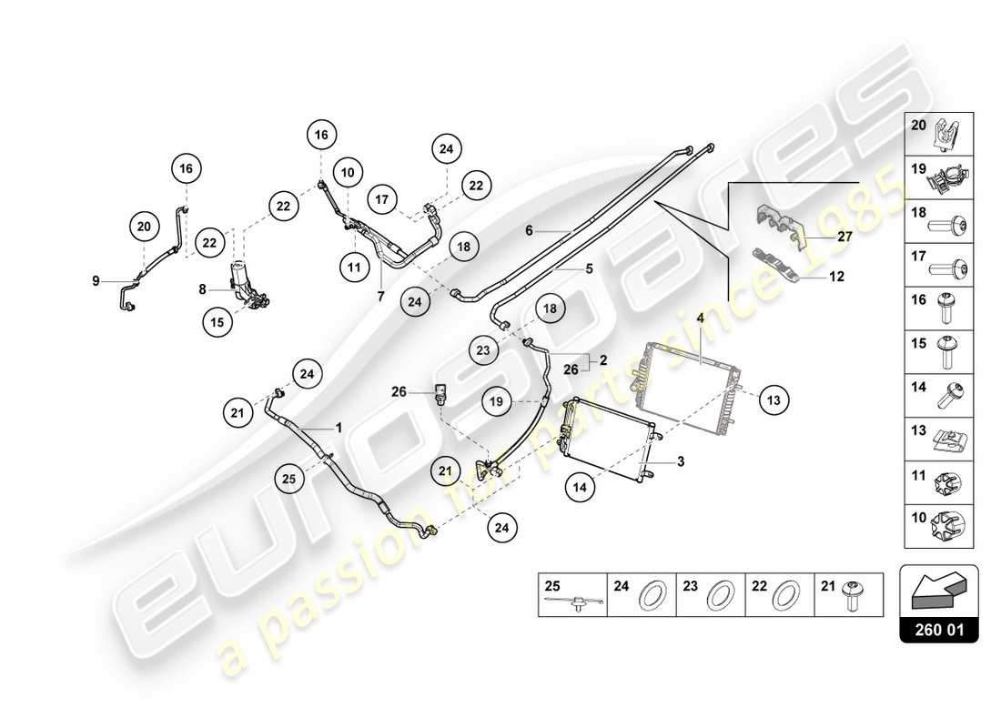 lamborghini lp580-2 spyder (2018) a/c condenser part diagram