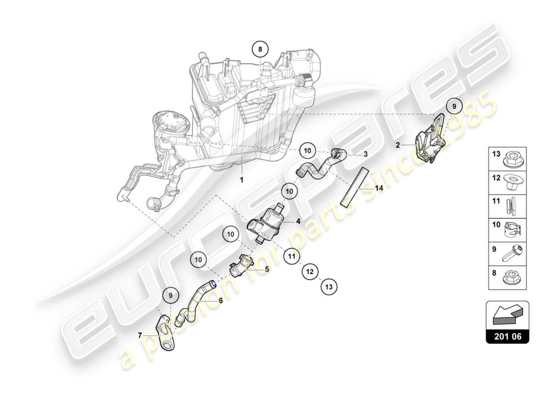 lamborghini performante coupe (2020) activated charcoal container part diagram