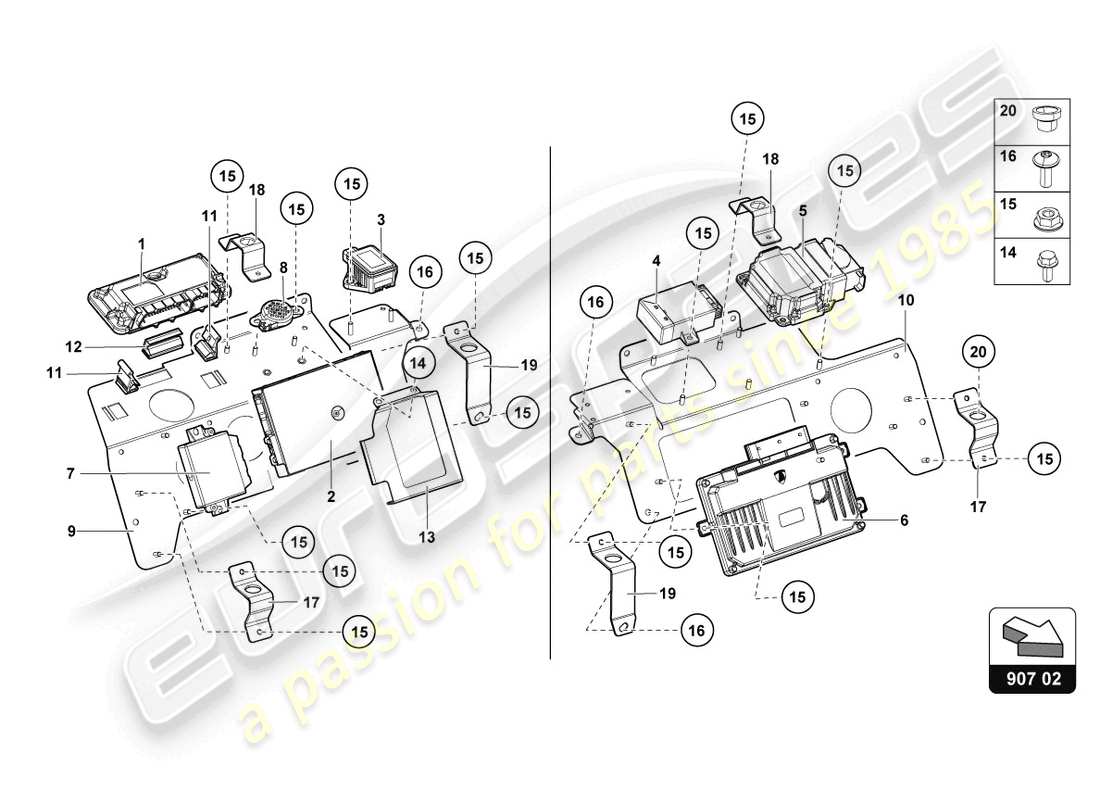 lamborghini 2016 (lp750-4 sv roadster) electrics part diagram