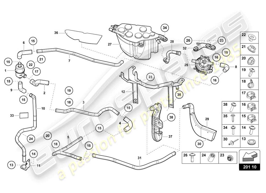 lamborghini lp770-4 svj coupe (2021) activated carbon filter system part diagram