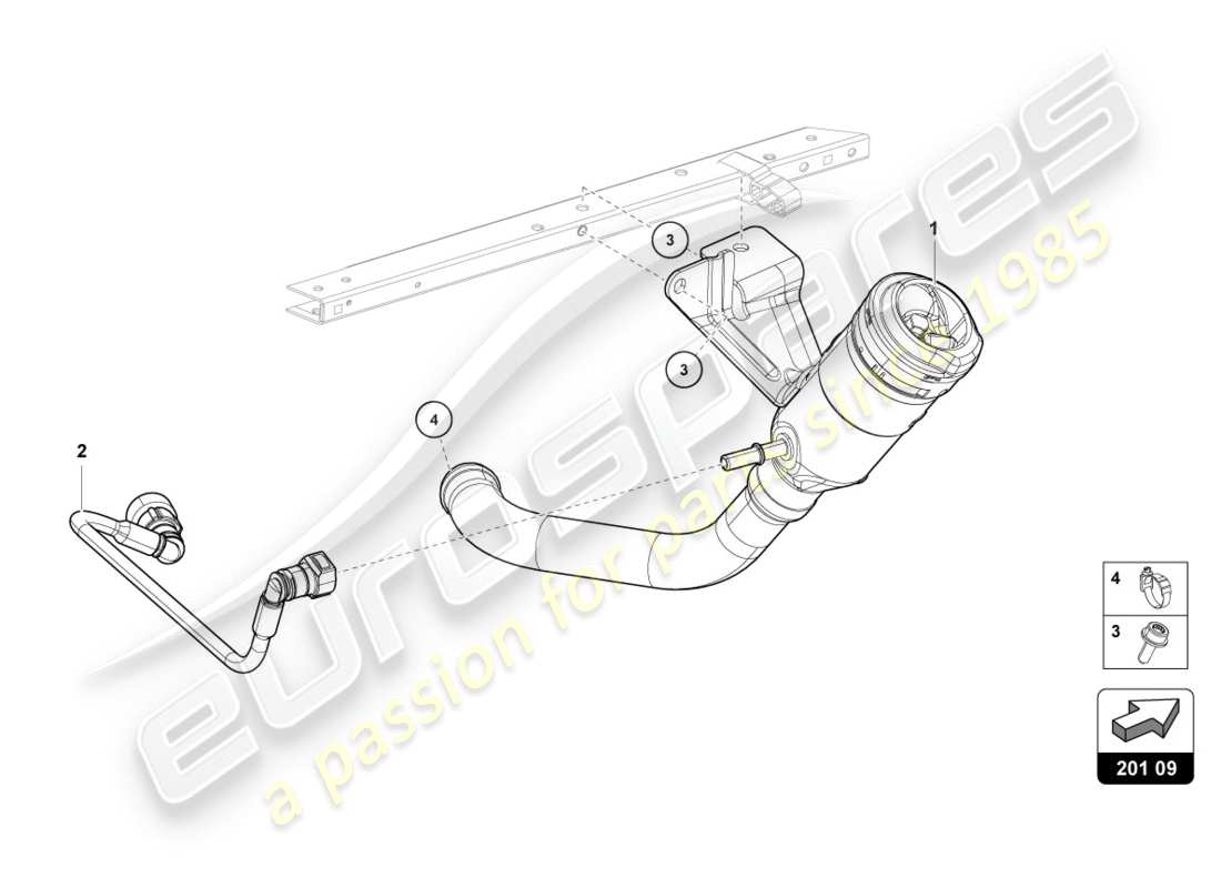 lamborghini lp610-4 spyder (2017) fuel filler neck parts diagram