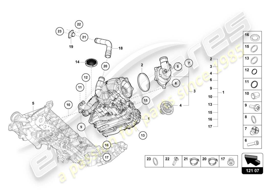 lamborghini 2019 (performante coupe) oil pump part diagram