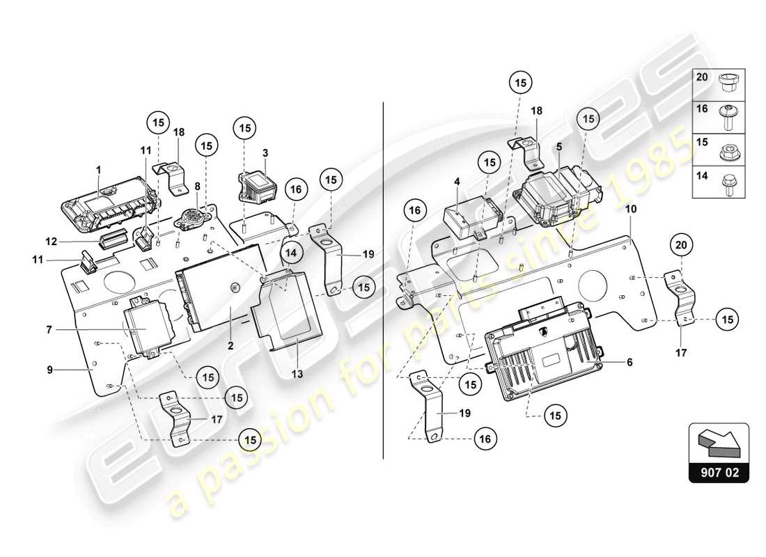 lamborghini lp750-4 sv roadster (2017) electrics parts diagram