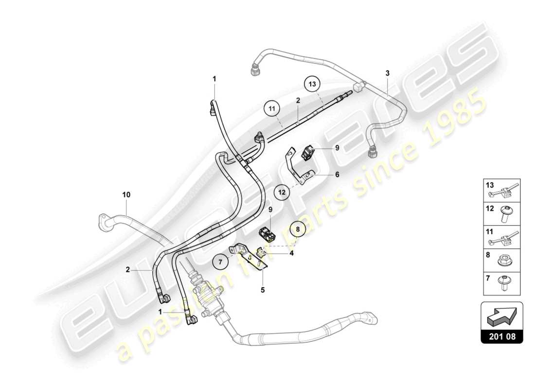 lamborghini lp740-4 s coupe (2020) fuel line part diagram