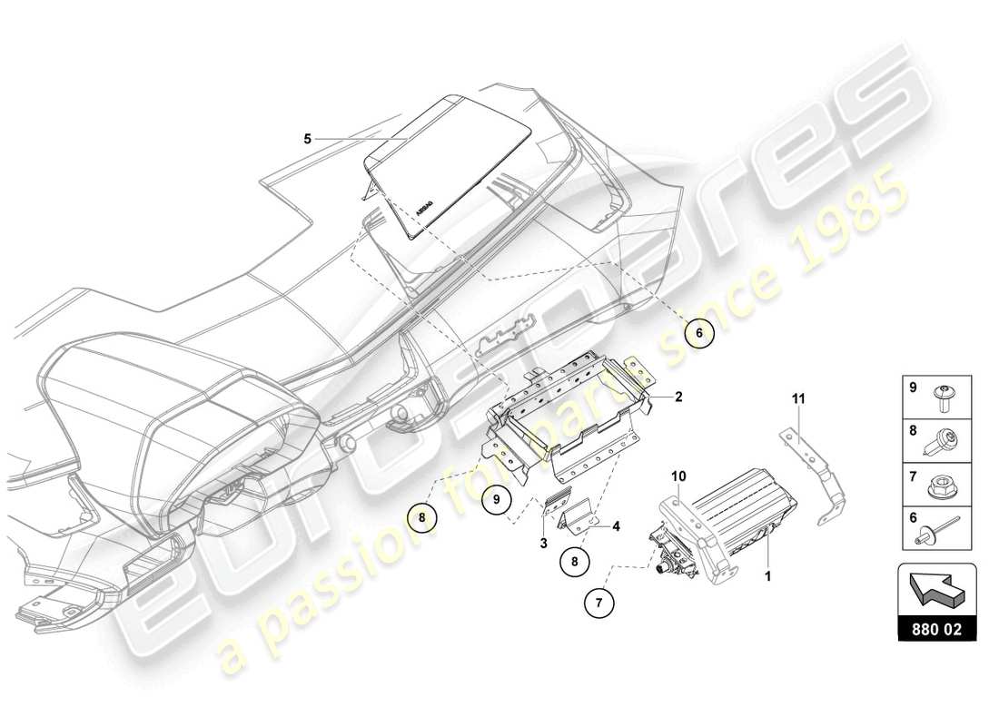 lamborghini lp750-4 sv coupe (2017) airbag unit part diagram