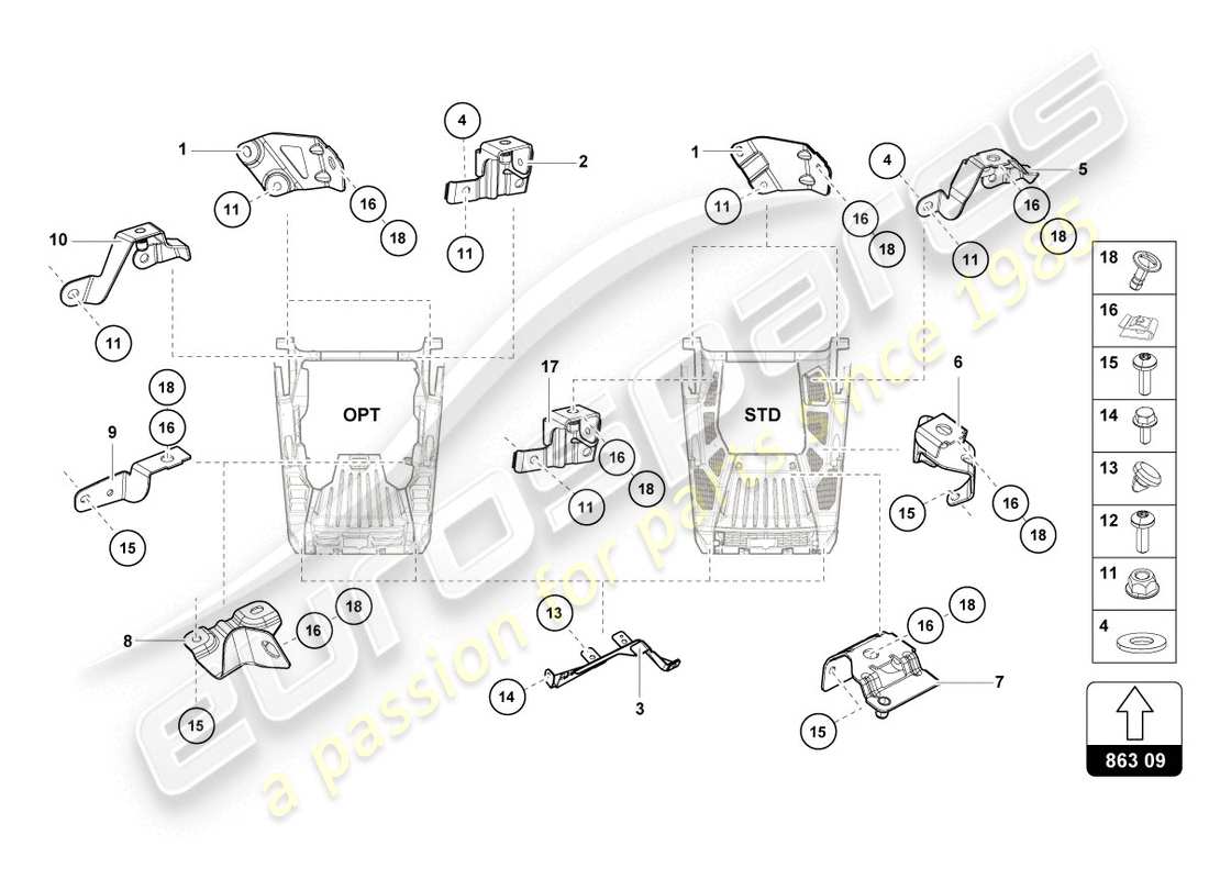 lamborghini lp610-4 coupe (2018) securing parts for engine part diagram