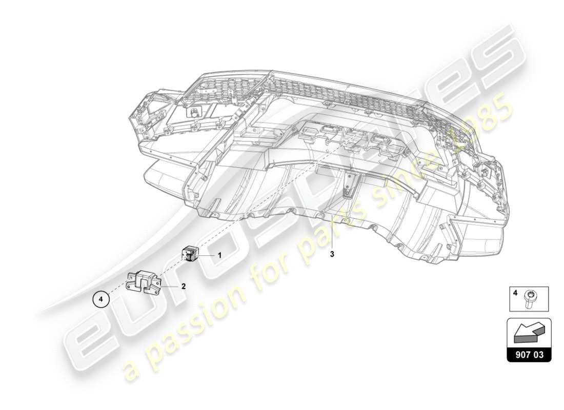 lamborghini 2020 (performante spyder) reversing camera part diagram