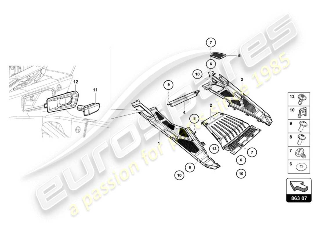 lamborghini lp610-4 coupe (2018) engine cover part diagram