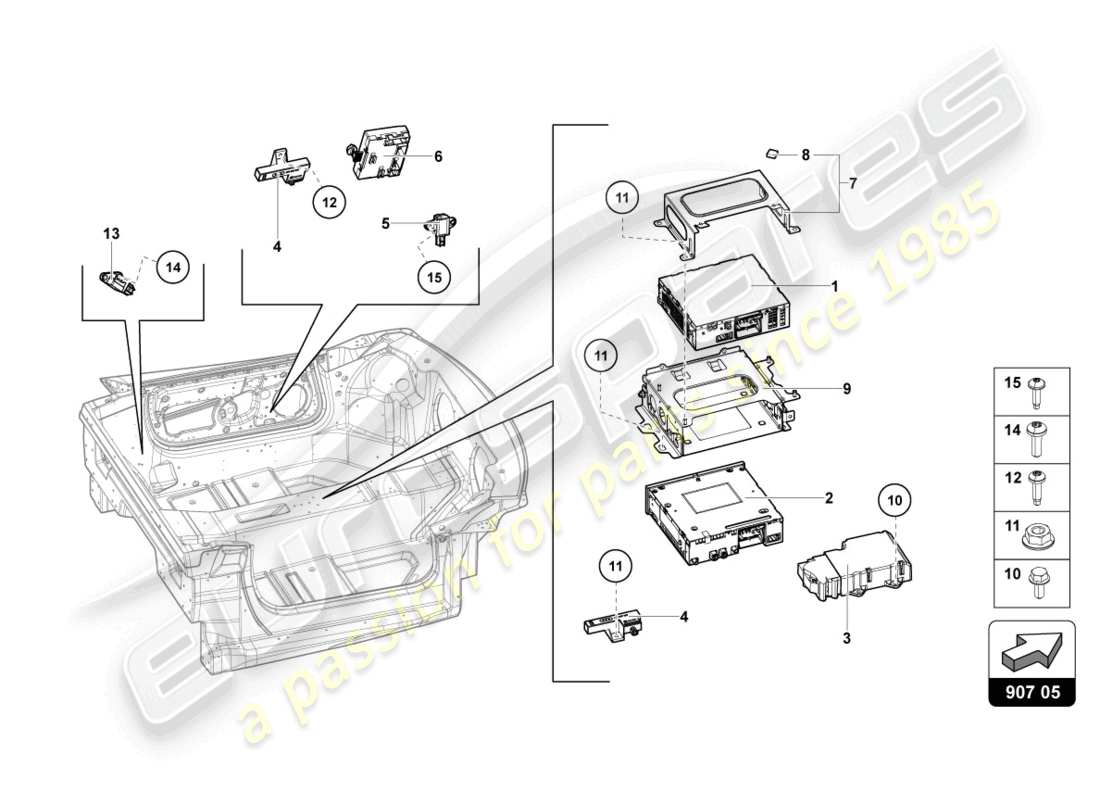 lamborghini lp750-4 sv coupe (2015) electrics part diagram