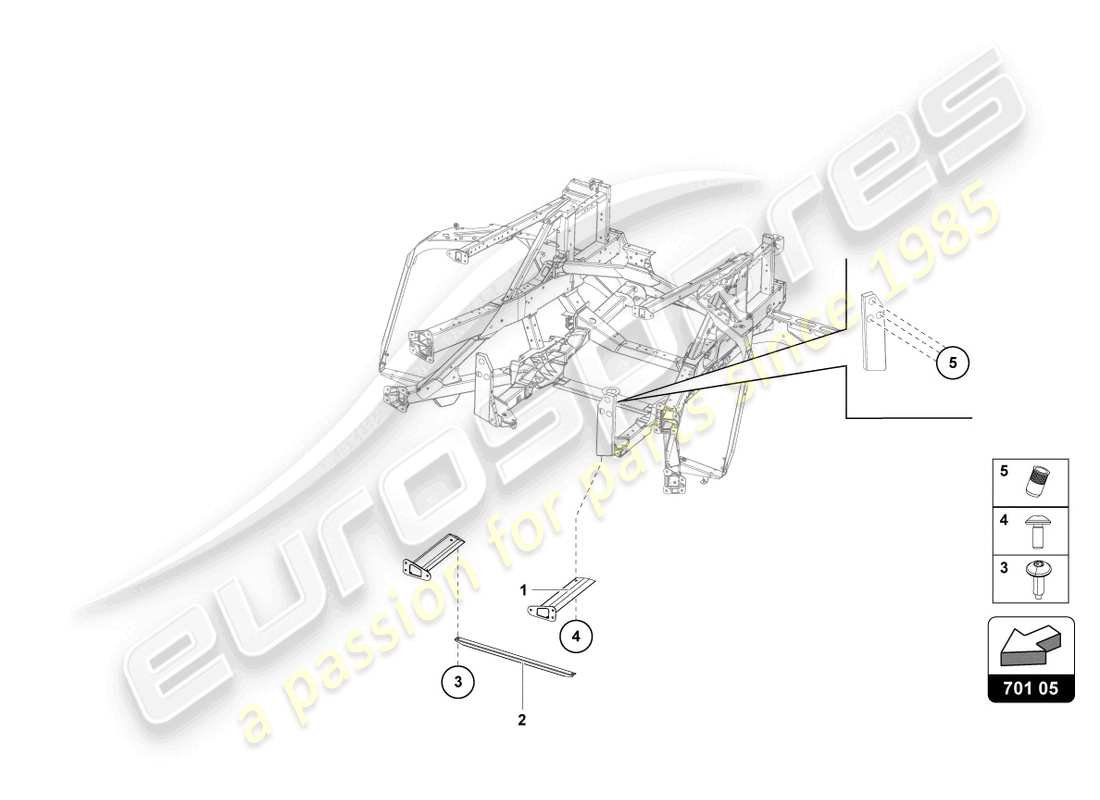 lamborghini lp740-4 s roadster (2018) trim frame rear part parts diagram