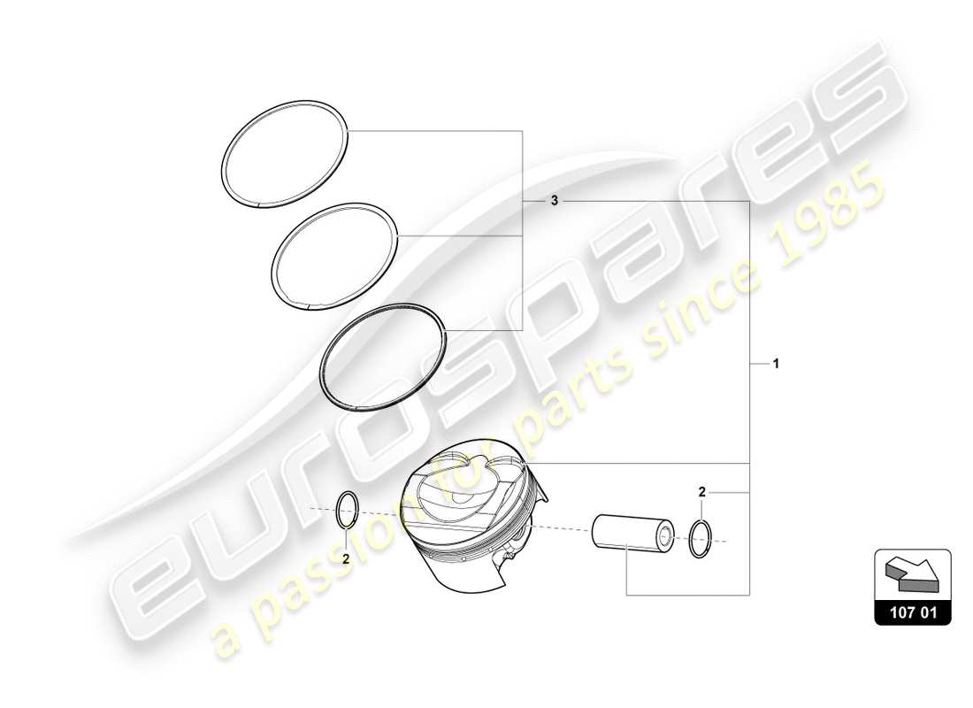 lamborghini 2020 (performante spyder) piston complete part diagram