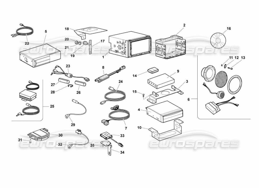 lamborghini murcielago lp670 hi-fi system part diagram