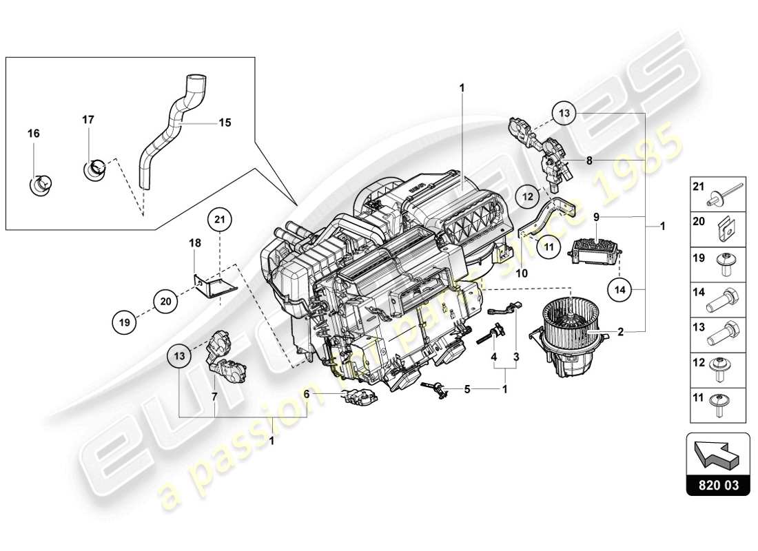 lamborghini 2014 (lp720-4 coupe 50) air conditioning part diagram