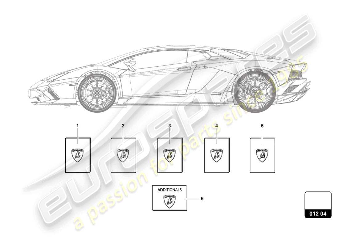 lamborghini lp740-4 s coupe (2020) 1 set vehicle literature part diagram