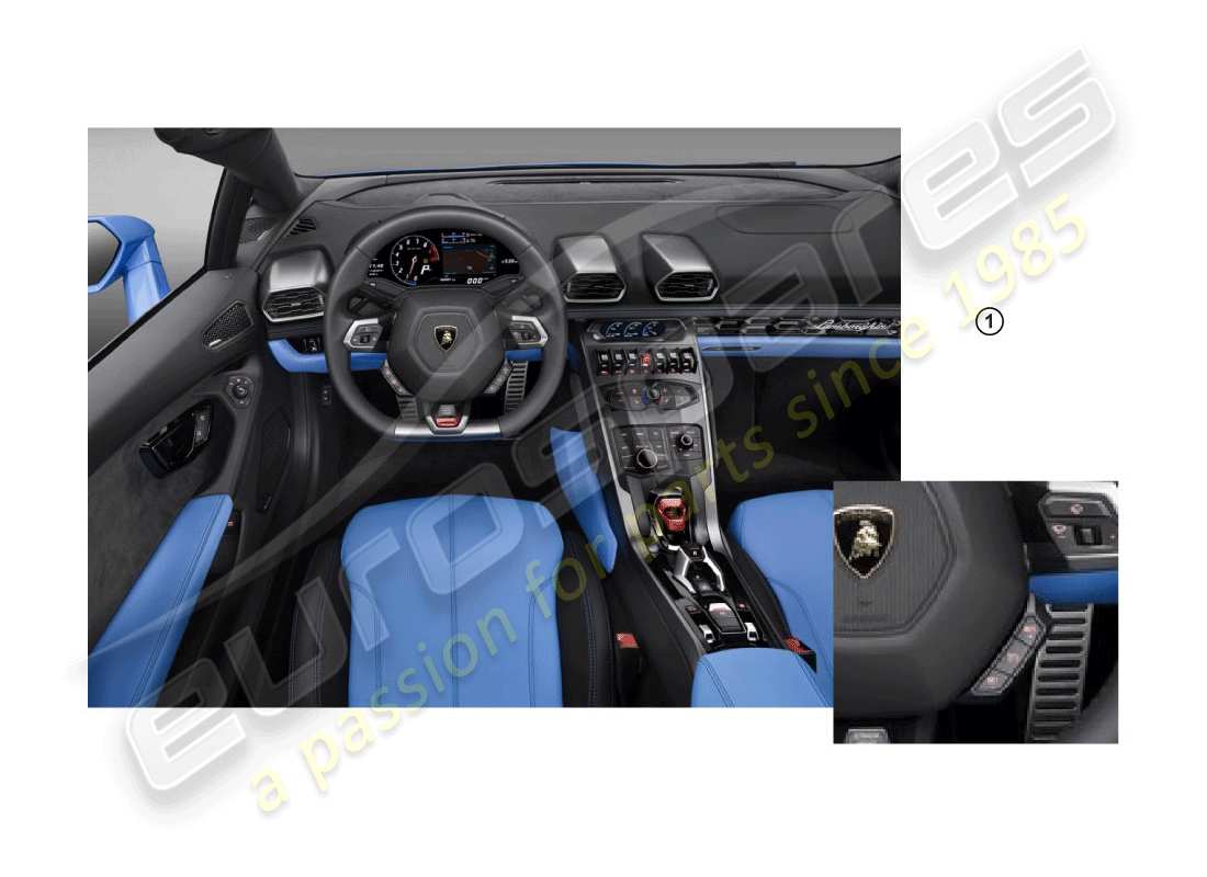 lamborghini huracan performante spyder (accessories) installation kit part diagram