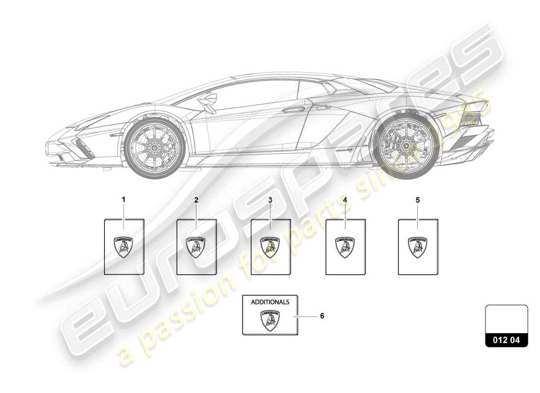 lamborghini lp740-4 s roadster (2019) 1 set vehicle literature parts diagram